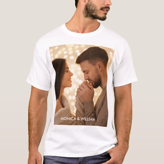 Lägg till din egen foto-Anpassningsbar T-Shirt (Framsida)