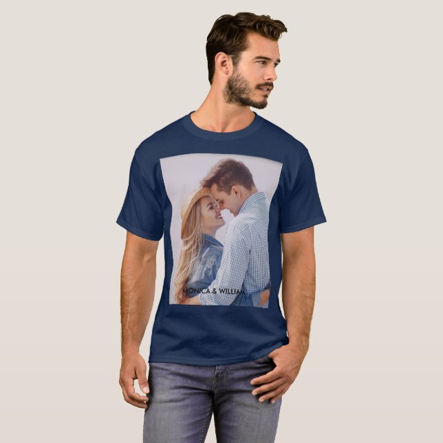 Lägg till din egen foto-Anpassningsbar T-Shirt (Hel framsida)