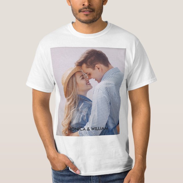 Lägg till din egen foto-Anpassningsbar T-Shirt (Framsida)