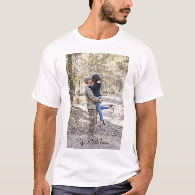 Lägg till din egen foto-Anpassningsbar T Shirt (Framsida)