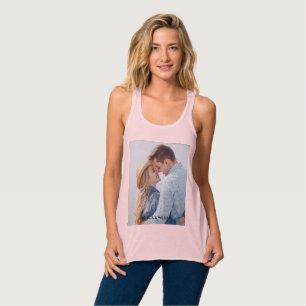 Lägg till din egen foto-Anpassningsbar T-Shirt Linne Med Racerback