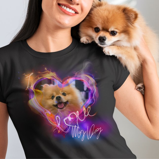 Lägg till din egen foto-cute-Djurälskare i Stil T Shirt (Skapare uppladdad)