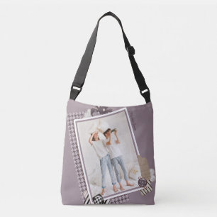 Lägg till din egen foto Modern Girly Personlig Nam Axelväska