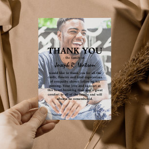 Lägg till din egen foto- och textmoderna sympati tack kort