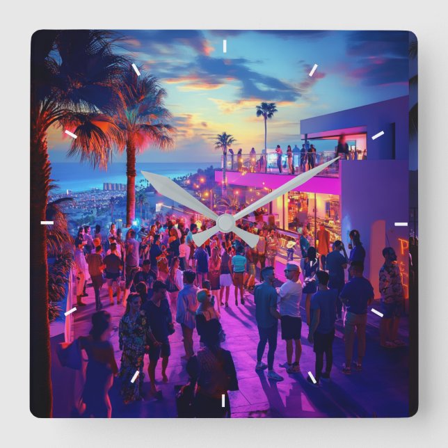 Lägg till din egen fotomall genom att låsa anpassn fyrkantig klocka (Framsida)