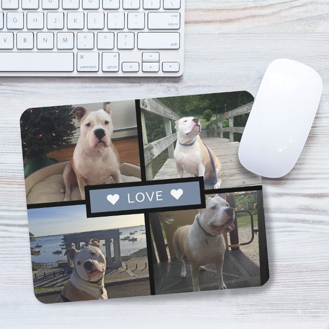Lägg till din egen hund fotokollage musmatta (Add Your Own Dog Photo Collage Mouse Pad)