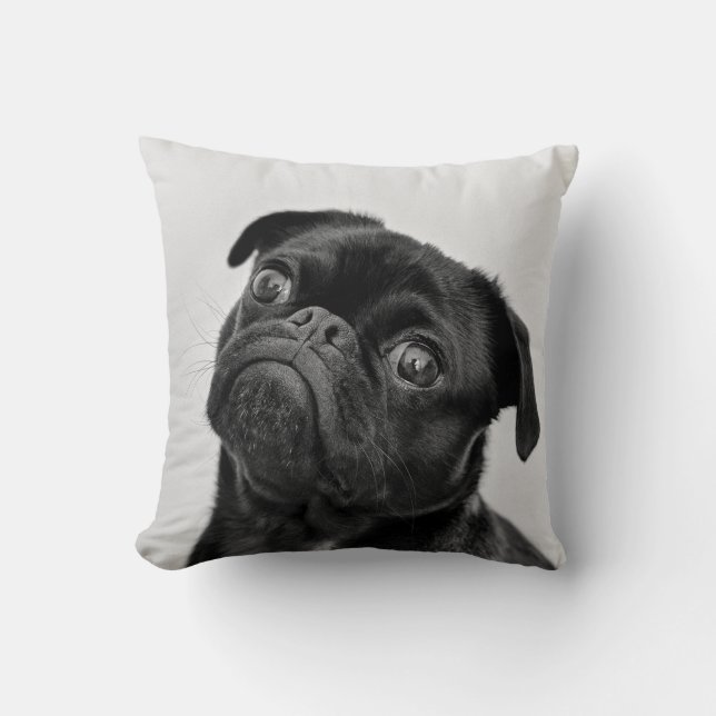 Lägg till din egen Hund - lustig pug Kudde (Framsida)