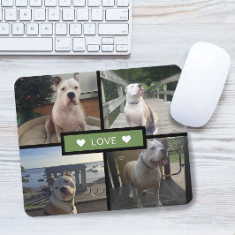 Lägg till din egen Hund Photo Collage-Grönt Musmatta