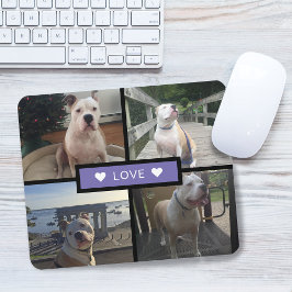 Lägg till din egen Hund Photo Collage-Lila Musmatta