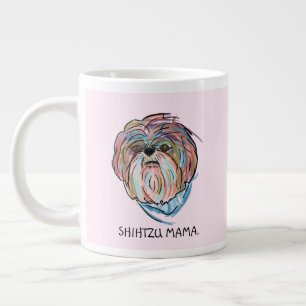 Lägg till din egen Hund Shihtzu Mors dag Cute Jumbo Mugg