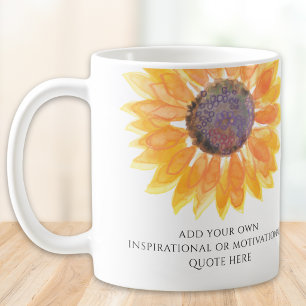 Lägg till din egen inspirerande solros-citat kaffemugg