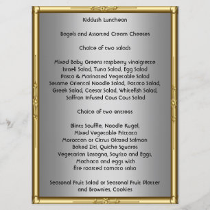 Lägg till din egen Kiddush-meny för Bar Bat Mitzva Meny