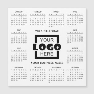 Lägg till din egen Logotyp 2025-kalender Magnet