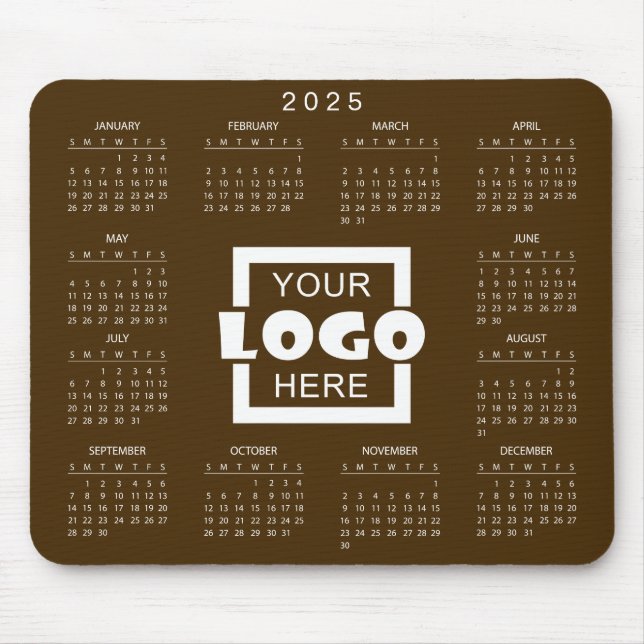 Lägg till din egen Logotyp 2025-kalender Musmatta (Framsidan)