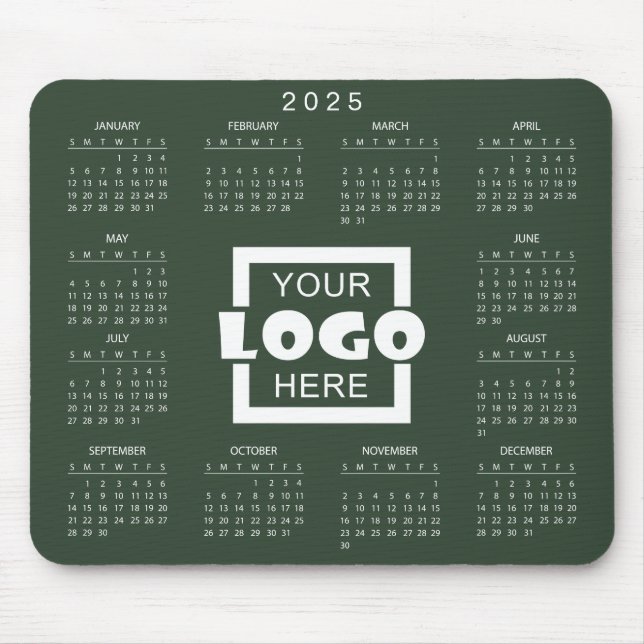 Lägg till din egen Logotyp 2025-kalender Musmatta (Framsidan)