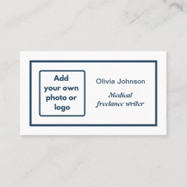 Lägg till din egen logotyp för bildobjektsminimali visitkort