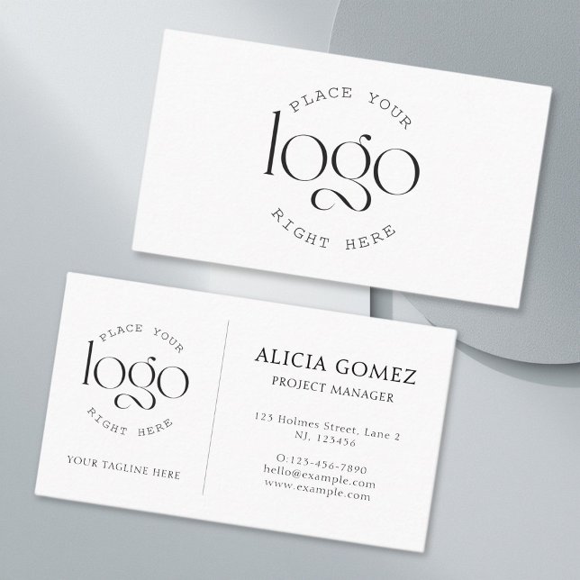 Lägg till din egen Logotyp Generic White-Professio Visitkort (basic logo business card)