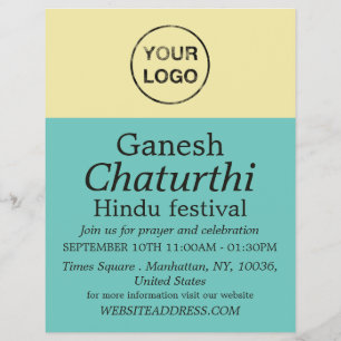 Lägg till din egen Logotyp, hinduisk händelserekla Reklamblad