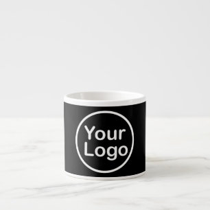 Lägg till din egen Logotyp Svart bakgrund Espressomugg