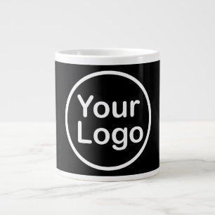 Lägg till din egen Logotyp Svart bakgrund Jumbo Mugg