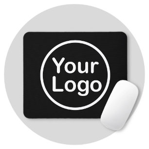 Lägg till din egen Logotyp Svart bakgrund Musmatta