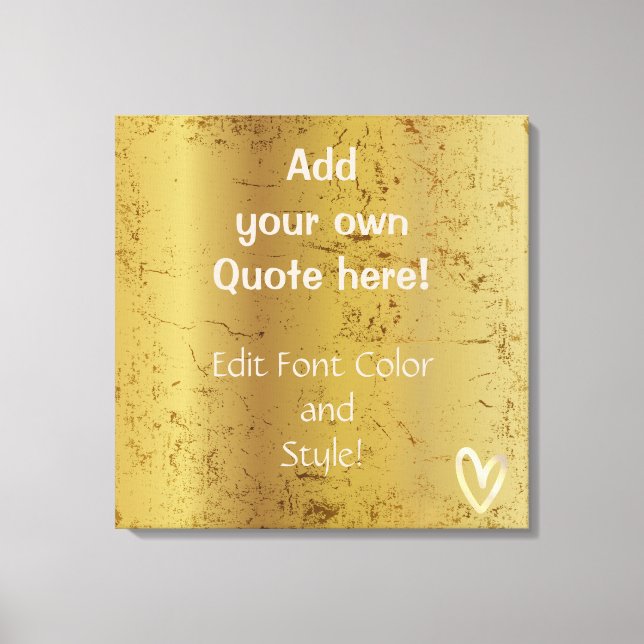 Lägg till din egen offert! Guld hjärta Canvastryck (Framsida)