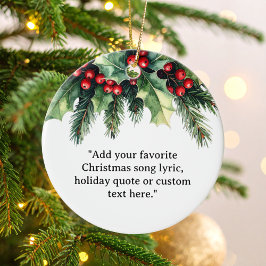 Lägg till din egen offertjul, botanisk Blommigt Julgransprydnad Keramik