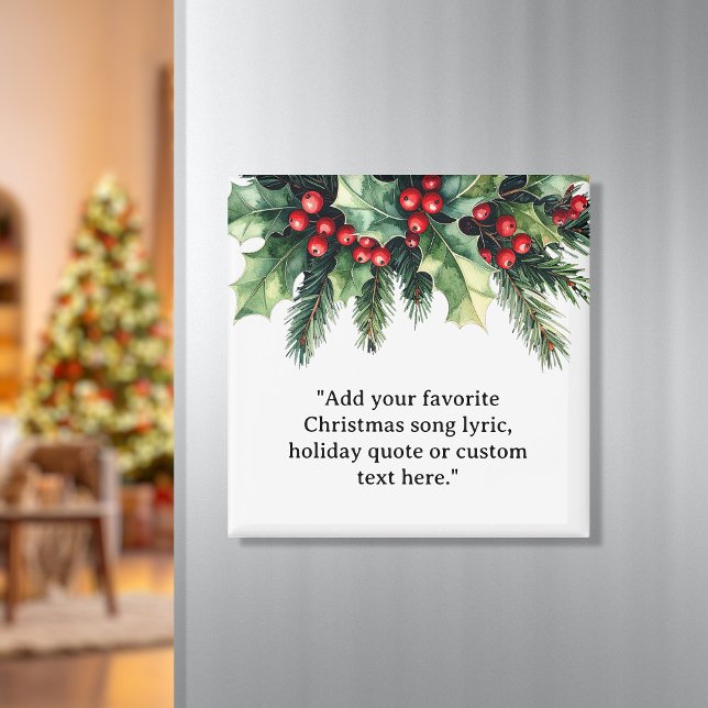 Lägg till din egen offertjul, botanisk Blommigt Magnet (Skapare uppladdad)