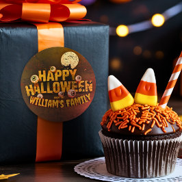 Lägg till din egen Ord Anpassningsbar Halloween Mo Runt Klistermärke