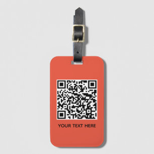 Lägg till din egen QR-kodtext Scan Minimal Simal Bagagebricka