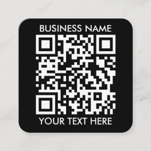 Lägg till din egen QR-kodtext Scan Minimal Simal Fyrkantigt Visitkort