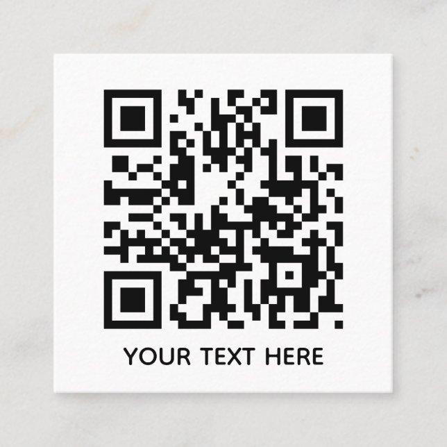 Lägg till din egen QR-kodtext Scan Minimal Simal Fyrkantigt Visitkort (Framsida)