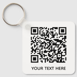 Lägg till din egen QR-kodtext Scan Minimal Simal Nyckelring