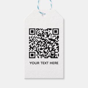 Lägg till din egen QR-kodtext Scan Minimal Simal Presentetikett