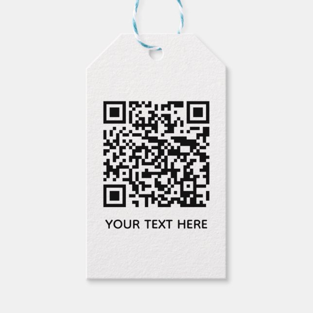 Lägg till din egen QR-kodtext Scan Minimal Simal Presentetikett (Framsidan)