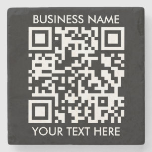 Lägg till din egen QR-kodtext Scan Minimal Simal Stenunderlägg
