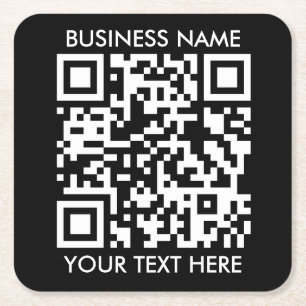 Lägg till din egen QR-kodtext Scan Minimal Simal Underlägg Papper Kvadrat