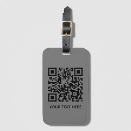 Lägg till din egen QR-kodtext Scan Minimal Simple  Bagagebricka