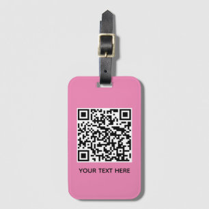 Lägg till din egen QR-kodtext Scan Minimal Simple Bagagebricka