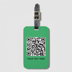 Lägg till din egen QR-kodtext Scan Minimal Simple Bagagebricka