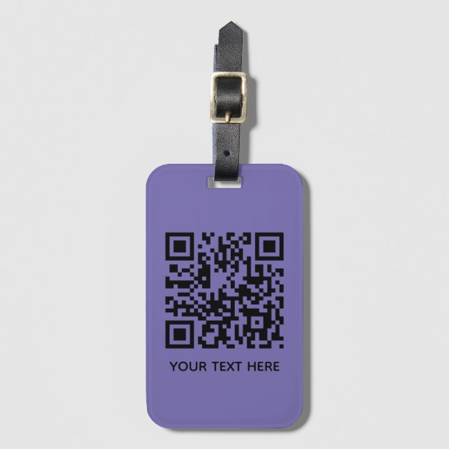 Lägg till din egen QR-kodtext Scan Minimal Simple  Bagagebricka (Framsida vertikal)