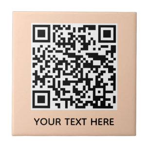 Lägg till din egen QR-kodtext Scan Minimal Simple  Kakelplatta