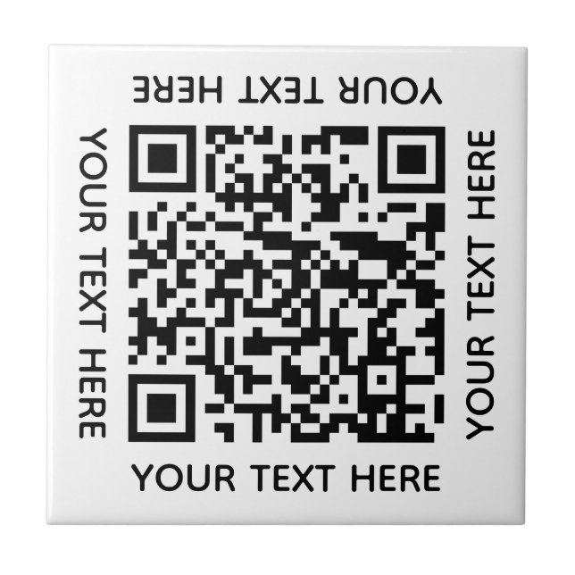 Lägg till din egen QR-kodtext Scan Minimal Simple  Kakelplatta (Framsidan)