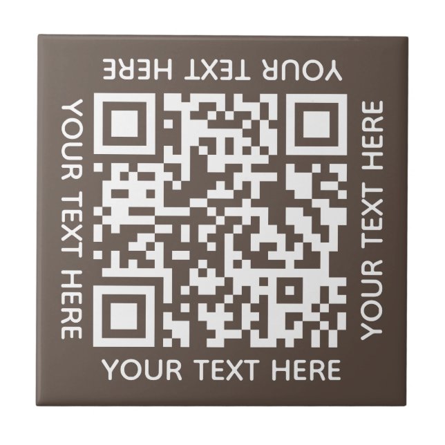 Lägg till din egen QR-kodtext Scan Minimal Simple  Kakelplatta (Framsidan)