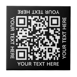 Lägg till din egen QR-kodtext Scan Minimal Simple Kakelplatta