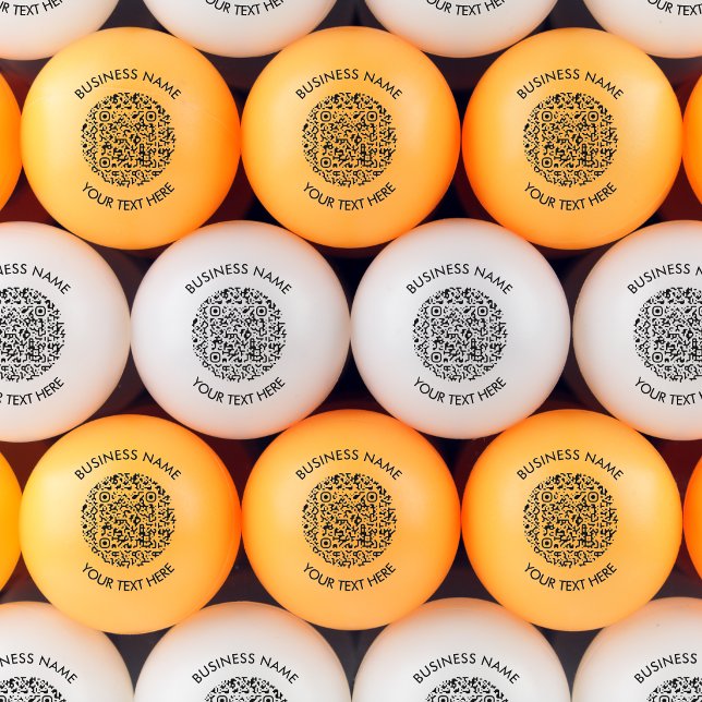 Lägg till din egen runda QR-kodsökning - minimalt  Pingisboll (Add your own round QR Code Scan Minimal Simple Ping Pong Ball for business promotional)