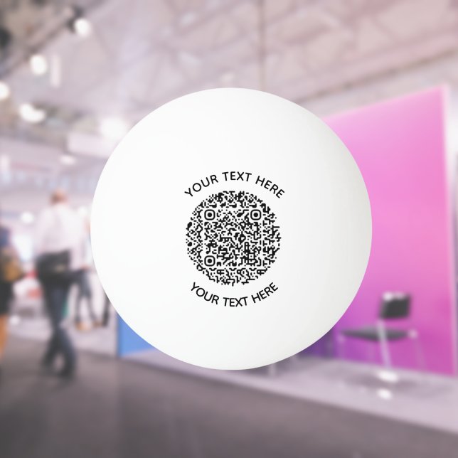 Lägg till din egen runda QR-kodtext Scan Minimal b Pingisboll (Add your own round QR Code text Scan Minimal lost Ping Pong Ball)