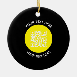 Lägg till din egen runda QR-kodtext Scan Minimum Julgransprydnad Keramik