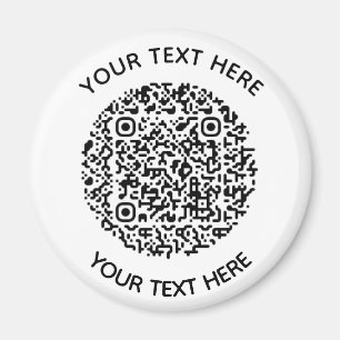 Lägg till din egen runda QR-kodtext Scan Minimum Magnet