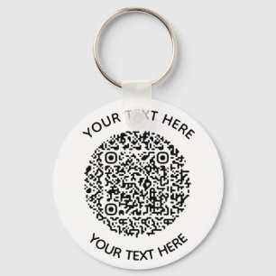 Lägg till din egen runda QR-kodtext Scan Minimum Nyckelring